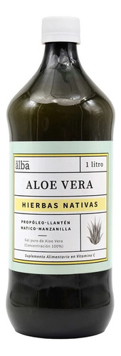 Aloe Vera Gel  Hierbas Nativas 1 Litro Apicola Del Alba   Sin Sabor