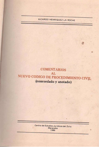 Comentarios Al Codigo De Procedimiento Civil 1986