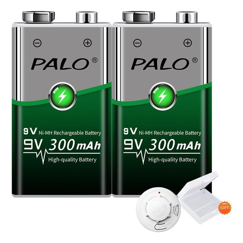 Bateria Pila Cuadrada Recargable 9v 300 Mah 2pcs Enviar Humo