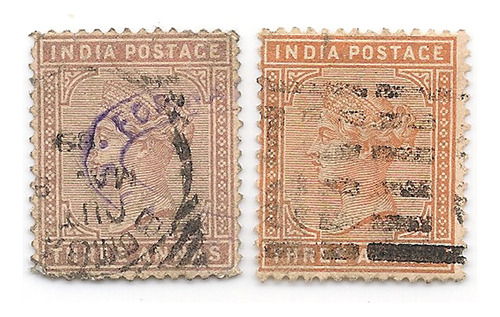 India Inglesa Año 1882 Yvert 38/8a Catálogos ++u$s14 Reina  