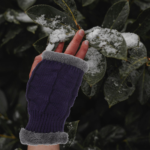 1 Par De Guantes De Medio Dedo Con Mangas Cortas Para Otoño
