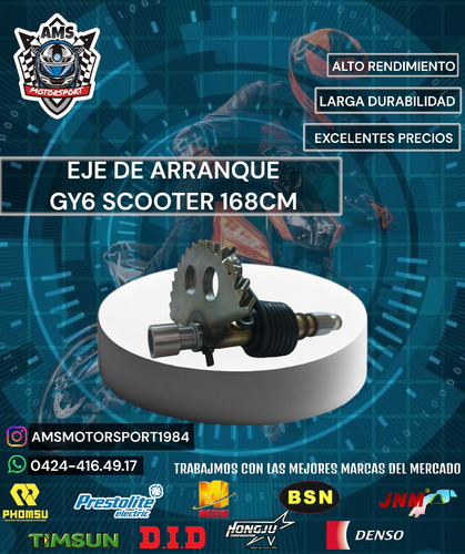 Eje De Arranque Gy6 Scooter 168cm