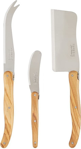 Jean Dubost 3 Piezas Rustic Range Cheese Set, Madera De Oli