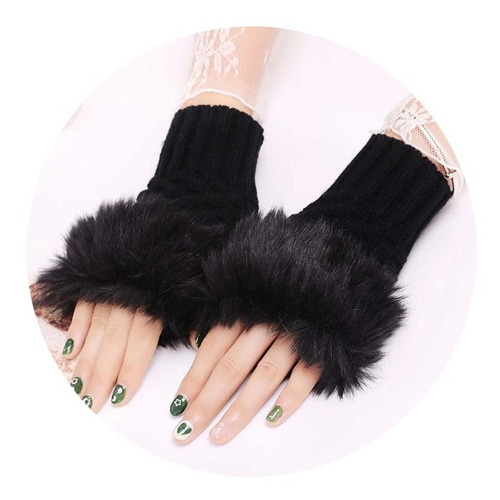 Imagen 3 de 6 de 12 Guantes De Mujer Peludos Cálidos Para Invierno