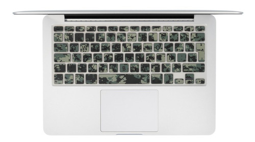 Protector Teclado Español Macbook Diseño Patrón Camuflage