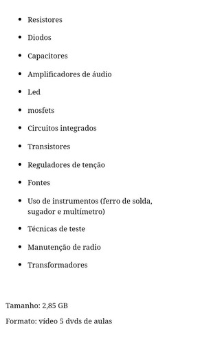 Curso Eletronica Video Aulas Envio Na Hora