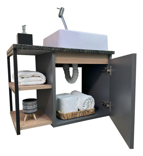 Conjunto Armário Gabinete Com Espelho E Cuba Para Banheiro