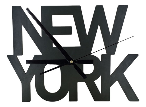 Reloj De Pared Analógico Diseño New York Letras 30x30