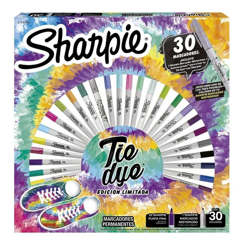 Marcadores Sharpie Fino Ruleta Tie Dye X 30