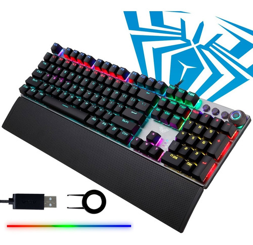 Teclado Mecanico Gamer Rgb Aula S2058 Qwerty Alambrico Switc