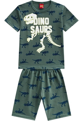 Pijama Infantil Kyly Menino Esqueleto Dinossauro