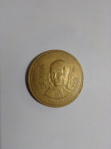 Moneda Antigua De 1000 Pesos Juana De Asbaje Del Año 1989