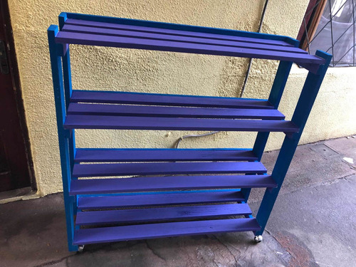 Mueble Zapatera En Madera Dos Colores Y Ruedas