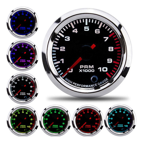 Tacómetro Universal De 7 Colores, 52 Mm/2 Pulgadas
