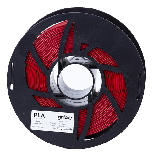 Imagen 1 de 1 de Filamento 3D PLA Grilon3 de 1.75mm y 1kg bordó