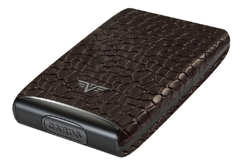 Porta Tarjetas Tru Virtu Fan Croco Brown. Producto Importado