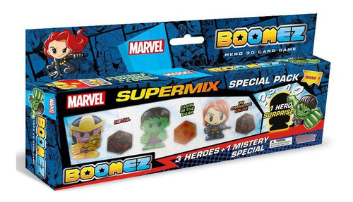 Boomez Marvel Pack 4 Fig Batalla Glow Super Mix Heroe