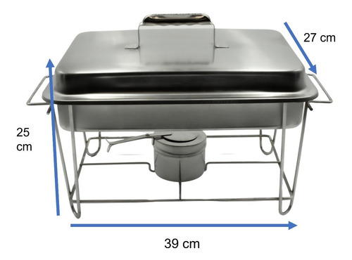 Chafer Buffet Buffetera Rectangular De Acero Inoxidable