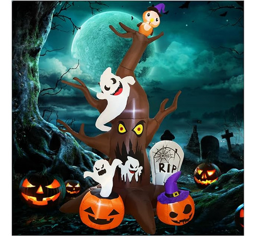 Arbol Inflable De Halloween De 9 Pies Con Fantasmas Calabaza