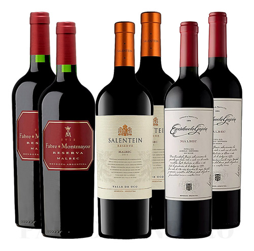 Combo Malbec Reserva Salentein + Escorihuela + Fabre X6