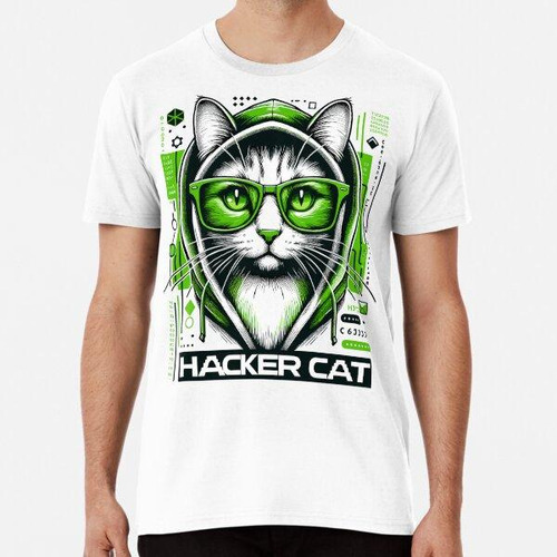 Remera Gato Hacker - Animales Graciosos - Programador Geek C