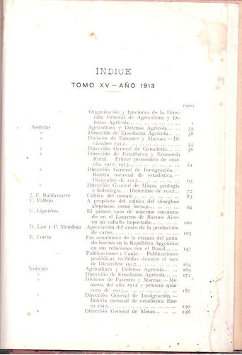 Ministerio De Agricultura - Boletín Año 1913 - Tomo X V