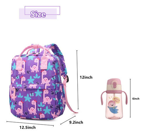 Mochila Preescolar Kingcheer Cute Girly Dinosaur 30 Ml