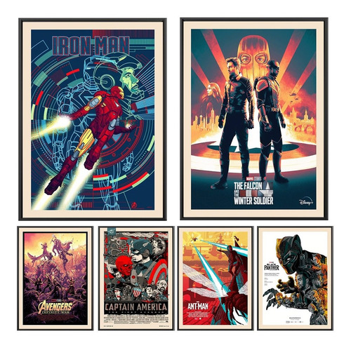 Kit De 5 Cuadros Peliculas Marvel