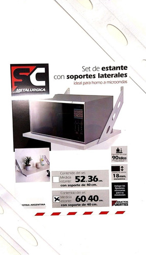 Mensula Soporte Para Horno O Microondas 60x40 Sc Metalurgica