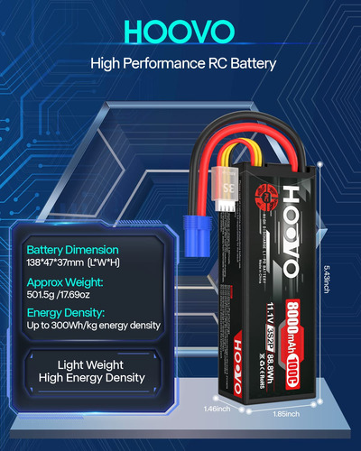 Batería De Lipo Hoovo 3s 11.1v 8000mah 100c Batería De Rc