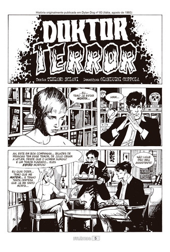 Dylan Dog - Vol. 40: Doktor Terror, De Sclavi, Tiziano., Vol. 1. Editorial Mythos Editora, Capa Mole Em Italiano