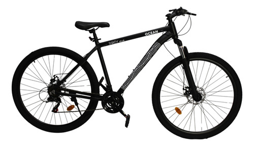 Bicicleta Mtb Aluminio Body Skull Ocean R29 - Mountain Bike Rodado 29 - Cuadro Aluminio Negro Talle L - Cambios Shimano Tourney Tz500 - Frenos Disco Mecanico - Llantas Aluminio Doble Pared - Bs290-ln