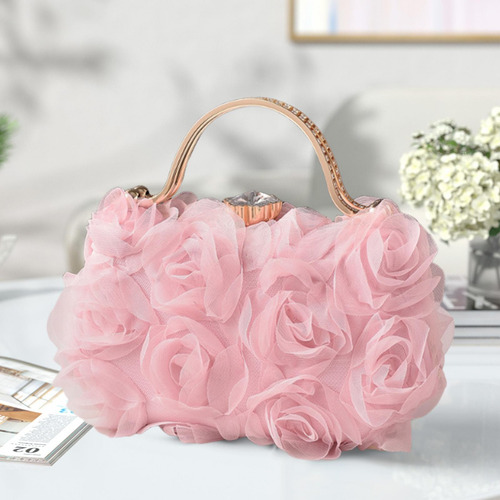 Bolso De La Noche De Flores Bolso De Hombro Para Damas Rosa