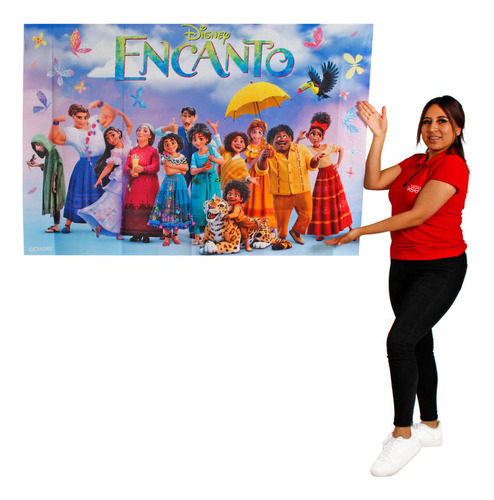 Fondo Decorativo Infantil Personajes Fiesta 1x1.5m Mylin 1pz Color Encanto
