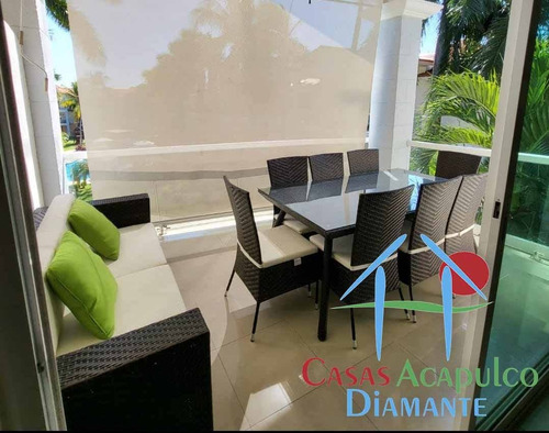 Imagen 4 de 30 de Cad Diamante Lakes Zafiro 327. Terraza Con Vista A La Alberca Y Jardines