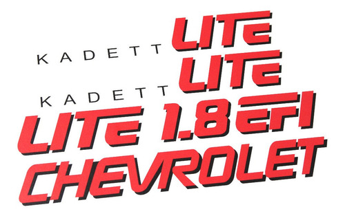 Kit Adesivo Emblema Chevrolet Kadett Lite 1.8 Efi Kdtlt1