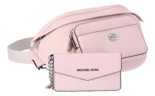 Mk Cangurera Rosa Michael Kors 100% Piel, Rosa Claro