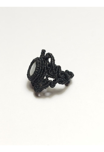 Anillo De Macramé Con Piedra De La Luna