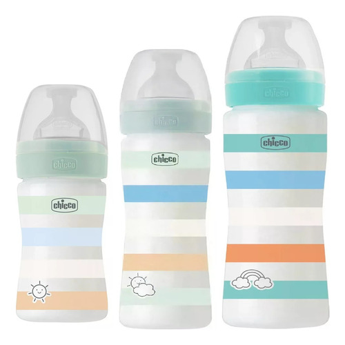 Set De 3 Mamadera Natural Feeling Biberon Chicco Tripack