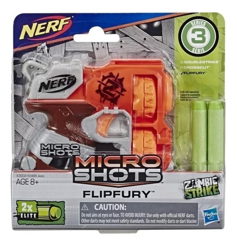 Pistola Nerf Microshots Flipfury Zombie Strike E3002 Hasbro