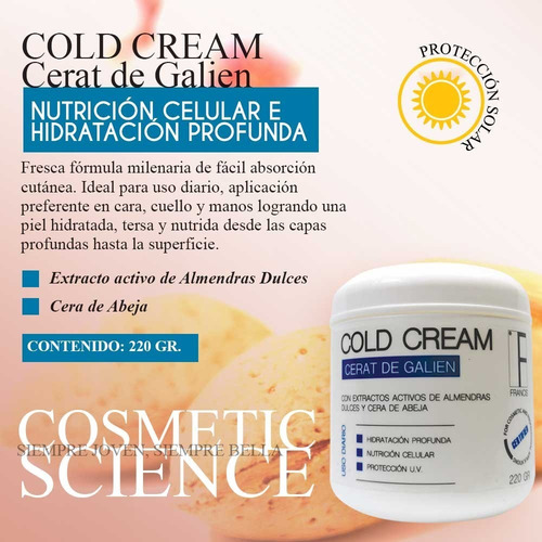 2 Pack Crema Facial Cold Cream De Almendras Y Cera De Abeja