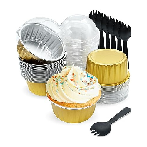 Oyel Mini Aluminum Foil Cupcake Baking Cups With Lids Jdzy3