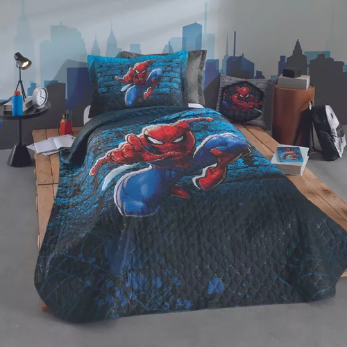 Jogo de Cama 2pç Microfibra Homem Aranha Spider Man Solteiro