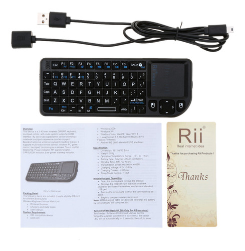 Rii® Mini X1 Rii® Mini X1 Con Teclado Y Panel Táctil Inalámb