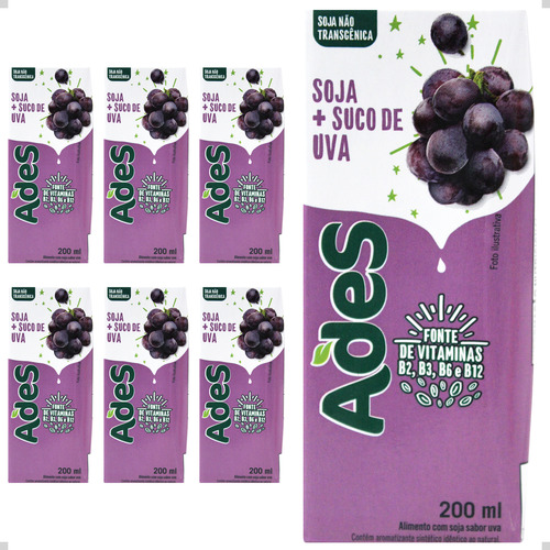 Ades Suco De Fruta Com Soja Sabores 200ml Pack Com 6 Un