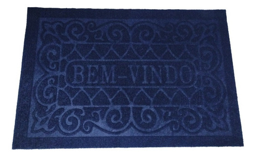 Alfombra Felpudo De Entrada Goma - Sheshu Home Color Azul Diseño De La Tela Bem-venido