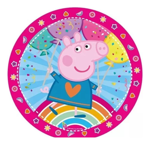 Pack 8 Platos Descartables Peppa Pig Oficial Cotillón