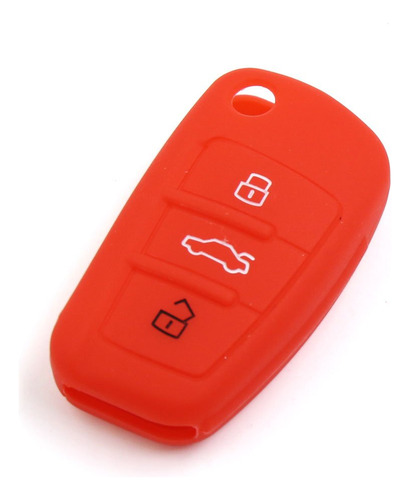 Rojo Silicona Remote Flip Key Fob Funda Para Coche Audi A1