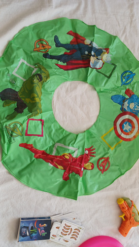 Lote Juguetes Cartas Inflable Flotador Marvel Frisbee Niños (Usado)