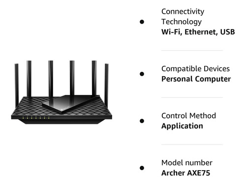 Router Tp-link Axe5400 Wifi 6e Tri-banda Archer Axe75 Wpa3